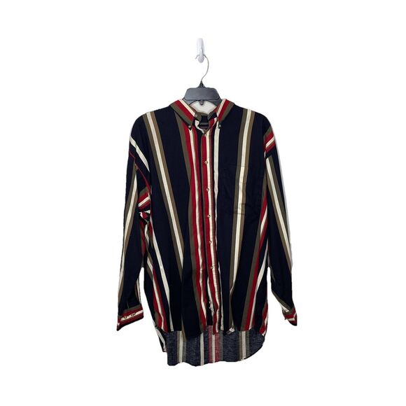 Vtg 90’s Authentic GFC Jeans Black Striped Collar Button Up Long Sleeve XL Mens - Picture 4 of 4